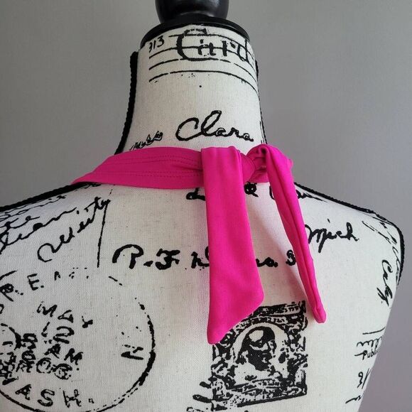 Old Navy XL hot pink halter v neck tankini swimsuit summer vacation - Picture 4 of 8